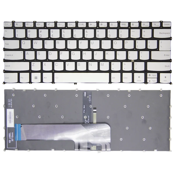 Lenovo ideapad 3 14ABA7, 5 14ABA7, 5 Pro-14ITL6, F10 lock silver backlit US keyboard - main product image