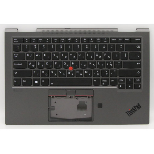 Lenovo thinkpad 5M10V24960 gray X1 yoga 4th backlit Hebrew HB keyboard palmrest - main product image