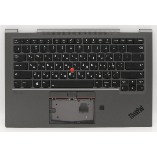 Lenovo thinkpad 5M10V24960 gray X1 yoga 4th backlit Hebrew HB keyboard palmrest - main product image
