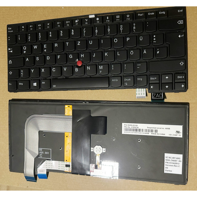 Lenovo thinkpad S2 T460S T470S backlit German DE keyboard - main product image