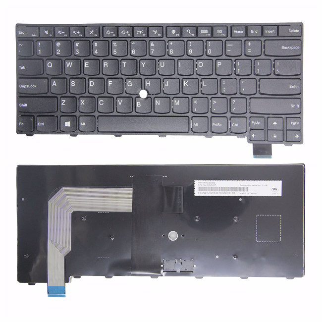 Lenovo thinkpad S2 T460S T470S black frame no trackpoint US keyboard OEM - main product image