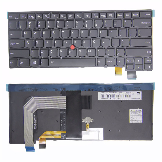 Lenovo thinkpad S2 T460S T470S black with backlit trackpoint US keyboard - main product image
