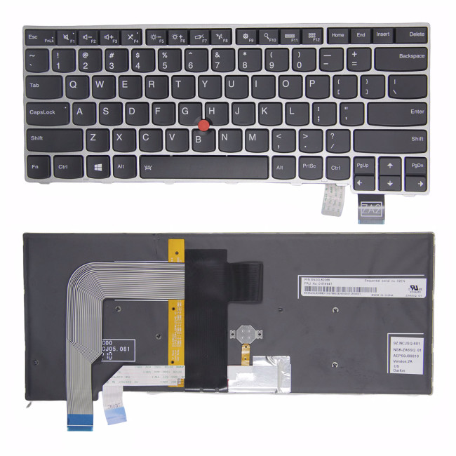 Lenovo thinkpad S2 T460S T470S silver frame with trackpoint backlit US keyboard high copy - main product image