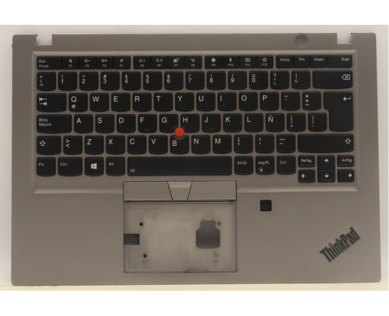Lenovo thinkpad T490s 02HM366 silver backlit Latin LA keyboard palmrest - additional view 