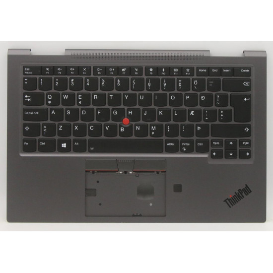 Lenovo thinkpad X1 yoga 4th Generation 5M10V24854 gray backlit Icelandic ICE keyboard palmrest - main product image