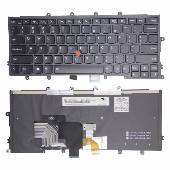 Lenovo thinkpad X230S X240 X250 X260 with trackpoint backlit US keyboard - main product image