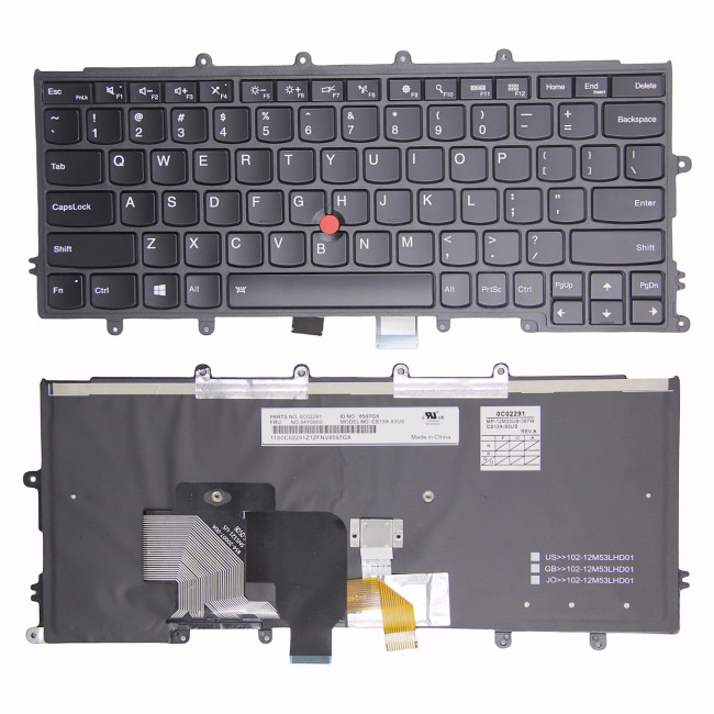 Lenovo thinkpad X230S X240 X250 X260 with trackpoint backlit US keyboard - main product image