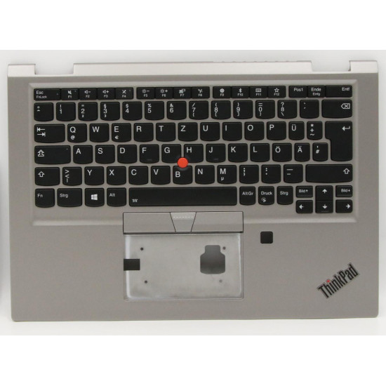 Lenovo thinkpad X390 yoga non-vPro 02HM735 silver backlit German DE keyboard palmrest - main product image
