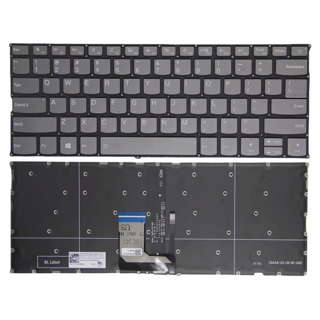 Lenovo ideapad 320S-13IKB 720S-14IKB gray power backlit US keyboard original - main product image