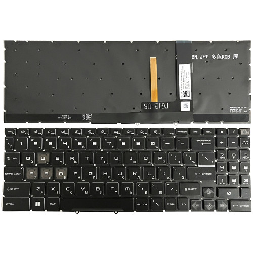 MSI Cyborg 15 A12V A13V A13U AI A1V MS-1585 1583 PULSE 15 B13V RGB backlit Russian RU keyboard | LT-22239 - additional view 