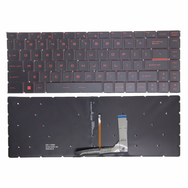 MSI GS65, PS63, GF63, GF65, P65, MS-16W1, MS-16W2, MS-16R3, MS-16R4, red backlit US keyboard - main product image