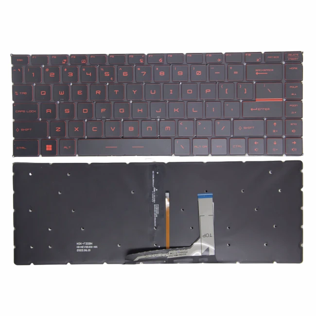 MSI GS65, PS63, GF63, GF65, P65, MS-16W1, MS-16W2, MS-16R3, MS-16R4, red backlit US keyboard - main product image