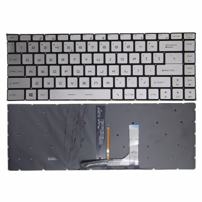 MSI GS65, PS63, GF63, GF65, P65, MS-16W1, MS-16W2, MS-16R3, MS-16R4, silver backlit US keyboard