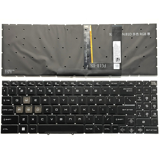 MSI Katana A15, A17 B8V B12V B13U B13V HX B14W RGB backlit US keyboard - main product image