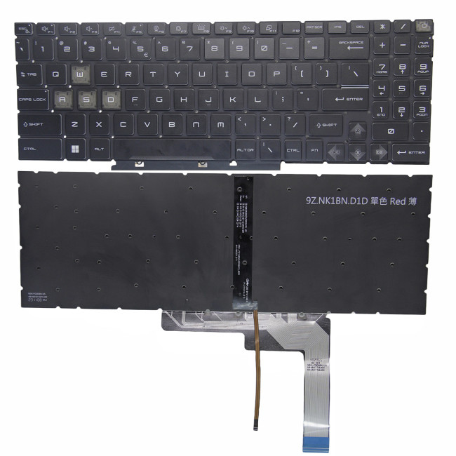 MSI Katana A15, A17 B8V B12V B13U B13V HX B14W white backlit US keyboard - main product image