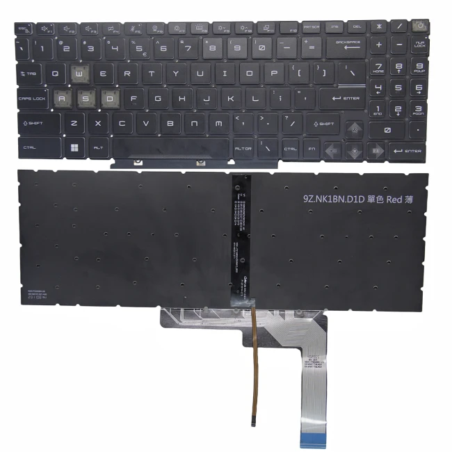 MSI Katana A15, A17 B8V B12V B13U B13V HX B14W white backlit US keyboard - main product image