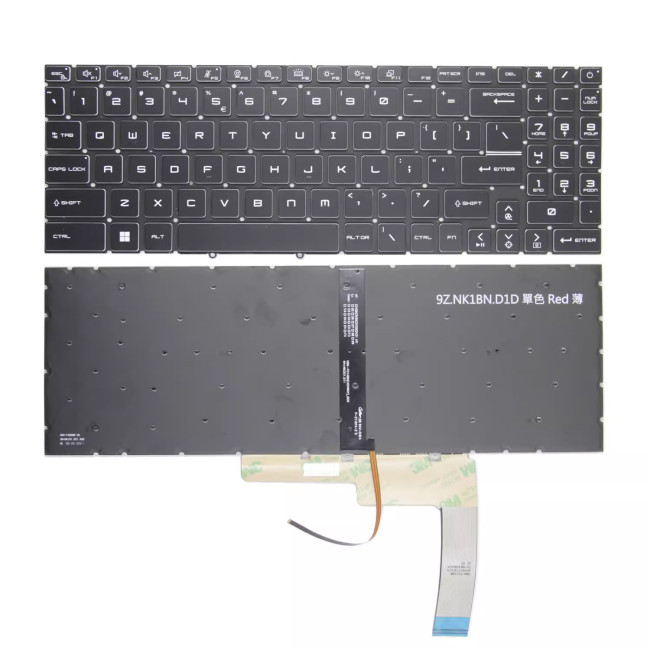 MSI Katana GF66 GF76 Pulse GL76 GL66 Stealth GS77 MS-17L3 MS-1584 MS-1583 black backlit US keyboard - main product image