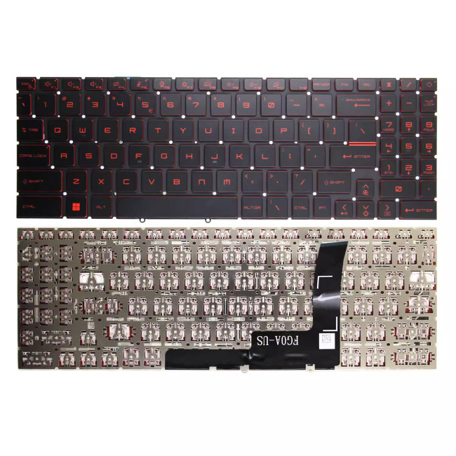 MSI Katana GF66 GF76 Pulse GL76 GL66 Stealth GS77 MS-17L3 MS-1584 MS-1583 red US keyboard - main product image