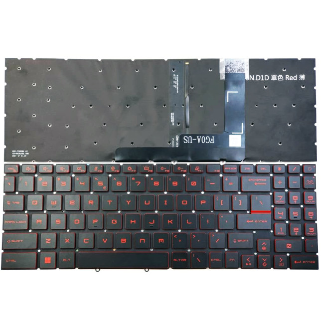 MSI Katana GF66 GF76 Pulse GL76 GL66 Stealth GS77 MS-17L3 MS-1584 MS-1583 red backlit US keyboard - main product image
