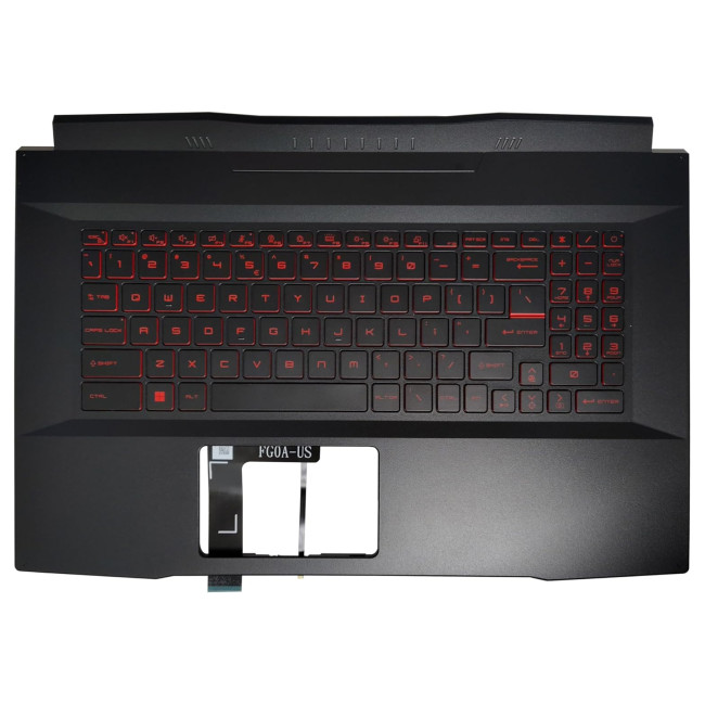 MSI Katana GF76, MS-17L2, MS-17L1, MS-17L3, red backlit US keyboard palmrest - main product image
