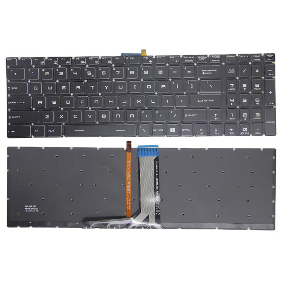 MSI PL60 Series, PL62 Series, PL62 7RC, PL62 7RD, black backlit US keyboard - additional view 