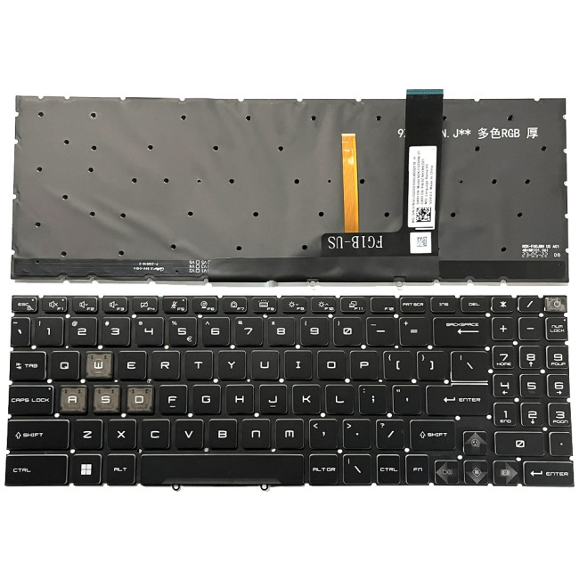 MSI Raider GE68, GE78, Vector GP68, GP78, MS-15M1, MS-15M2, MS-17S1, MS-17S2, RGB backlit US keyboard 4-zone - main product image