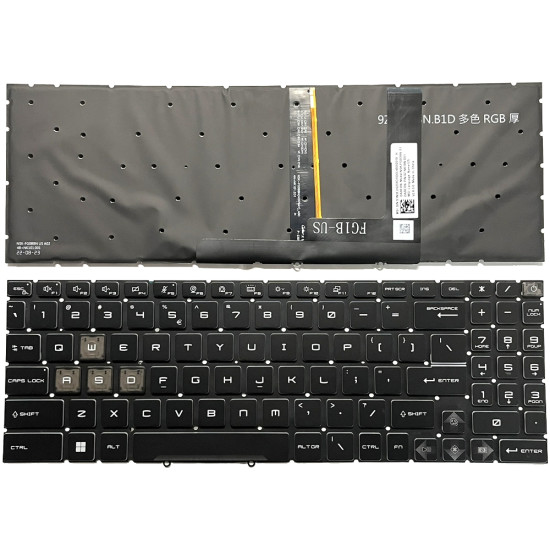 MSI Raider GE68, GE78, Vector GP68, GP78, MS-15M1, MS-15M2, MS-17S1, MS-17S2, RGB backlit US keyboard slim - main product image