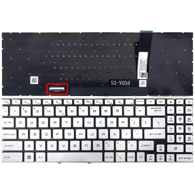 MSI Stealth 16 AI Studio A1V, MS-15F3, MS-15F4, RGB backlit US keyboard white