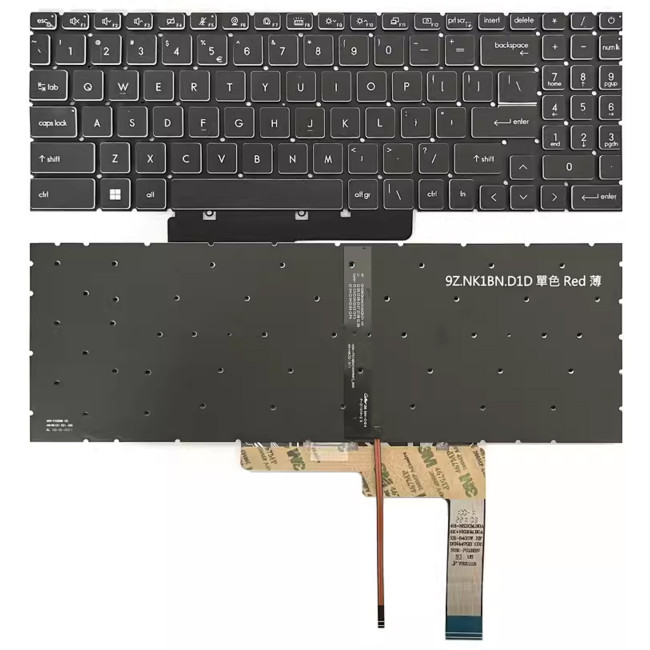 MSI Summit E16 Flip A11U, A12U, UCT, UDT, MS-1591, MS-1592, MS-1593, white backlit US keyboard - main product image