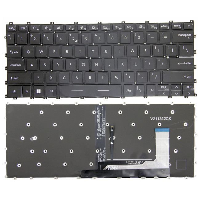 MSI MS-13P2 MS-13P3 backlit US keyboard black - main product image