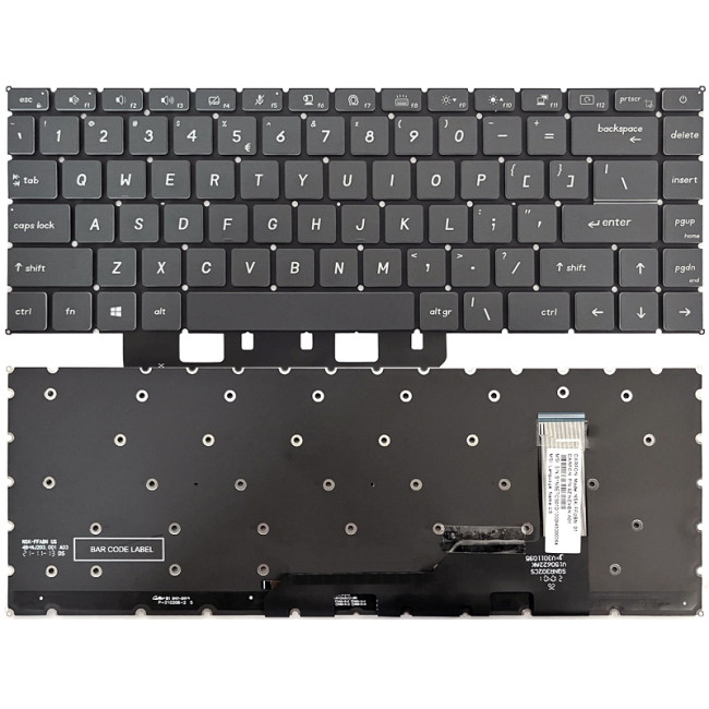 MSI MS-16S3, MS-1551, MS-14C1, MS-14C2, backlit US keyboard black - main product image