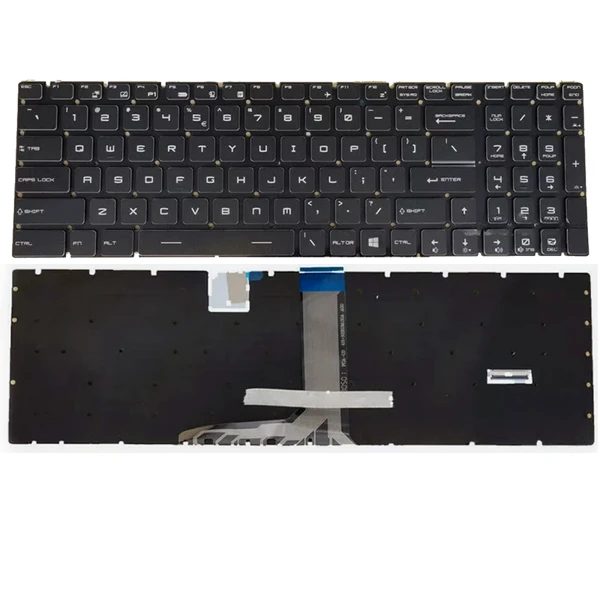 MSI Creator 17, A10SE, A10SF, A10SFS, A10SGS, B11UE, B11UH, B11UG, MS-17G3, MS-17M1, black RGB backlit US keyboard - main product image