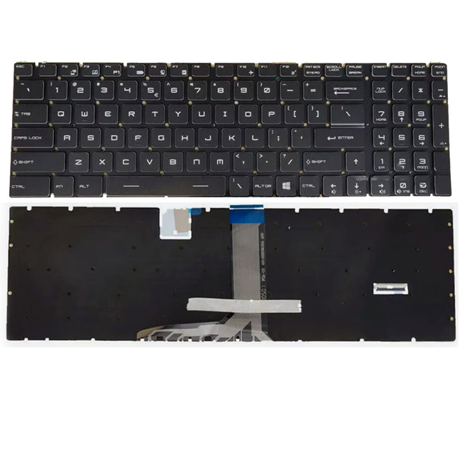 MSI Creator 17, A10SE, A10SF, A10SFS, A10SGS, B11UE, B11UH, B11UG, MS-17G3, MS-17M1, black RGB backlit US keyboard - main product image