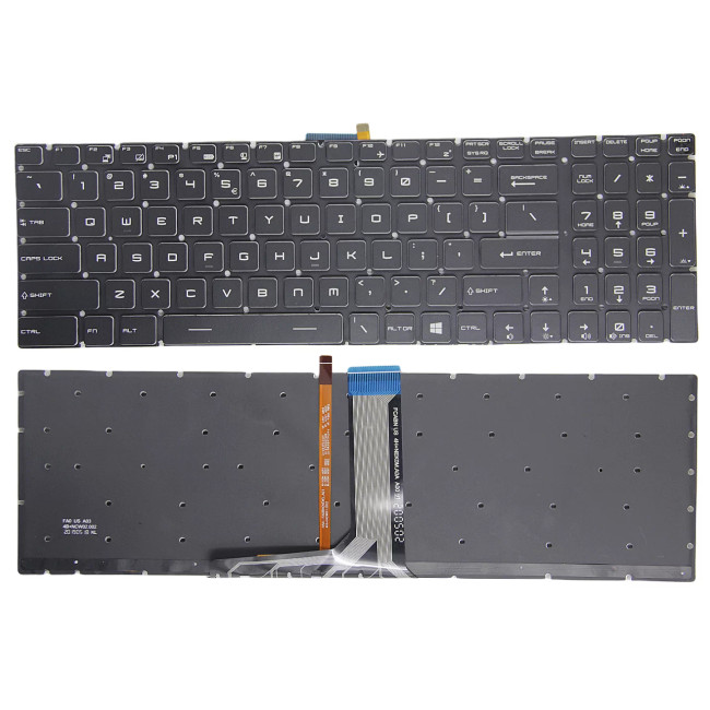 MSI WS60 2OJ 6QI 6QJ black backlit US keyboard - main product image