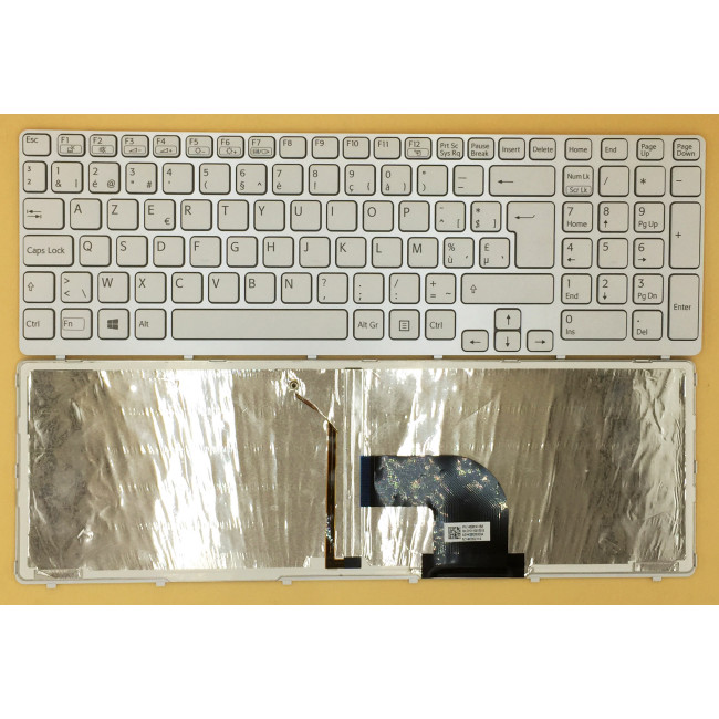 SONY SVE15 white backlit Belgian BE keyboard 9Z.N6CBQ.H1A NSK-SEHBQ 1A - main product image