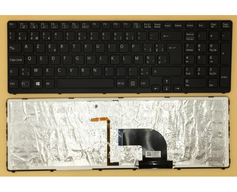 SONY SVE17 SVE15 black backlit Belgian BE keyboard 9Z.N6CBW.G1A NSK-SEGBW 1A - additional view 