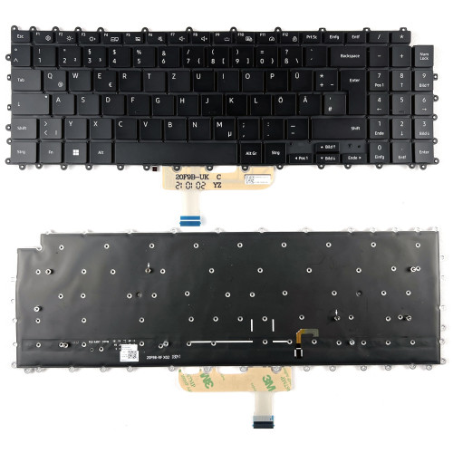 Samsung 950XDB, NT950XDB, NP950XDB, backlit German DE keyboard black Dual fan version - main product image