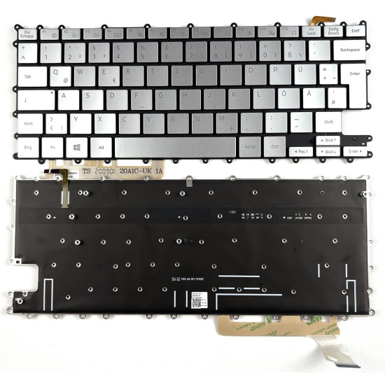 Samsung Galaxy Book Flex Alpha NP730QCJ, 730QCJ, NP730QDA, 730QDA, backlit German DE keyboard silver - main product image