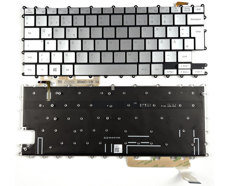 Samsung Galaxy Book Flex Alpha NP730QCJ 730QCJ NP730QDA 730QDA backlit German DE keyboard silver