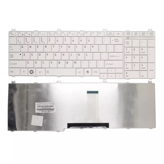 Toshiba C650 L650 L660 L655 L750 L755 C655 C660 white glossy US keyboard original - main product image