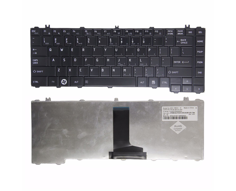 Toshiba Satellite L600 L605 L630 L640D C600D C605 C640 C630 L605 black glossy US keyboard original - additional view 
