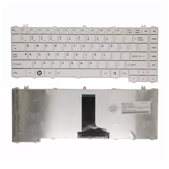 Toshiba Satellite L600 L605 L630 L640D C600D C605 C640 C630 L605 white glossy US keyboard original - main product image