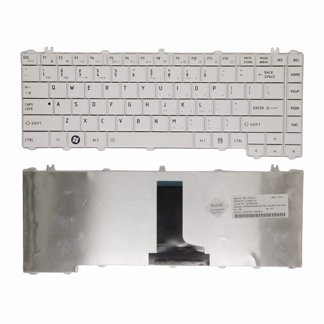 Toshiba Satellite L600 L605 L630 L640D C600D C605 C640 C630 L605 white glossy US keyboard original - main product image