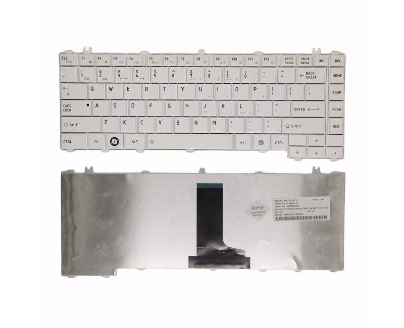 Toshiba Satellite L600 L605 L630 L640D C600D C605 C640 C630 L605 white glossy US keyboard original - additional view 