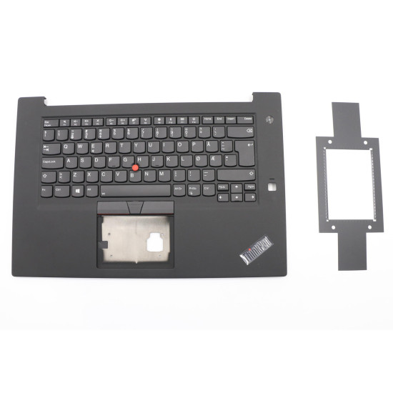 ThinkPad Extreme P1 X1 1st fingerprint hole backlit Norwegian NE keyboard palmrest - main product image