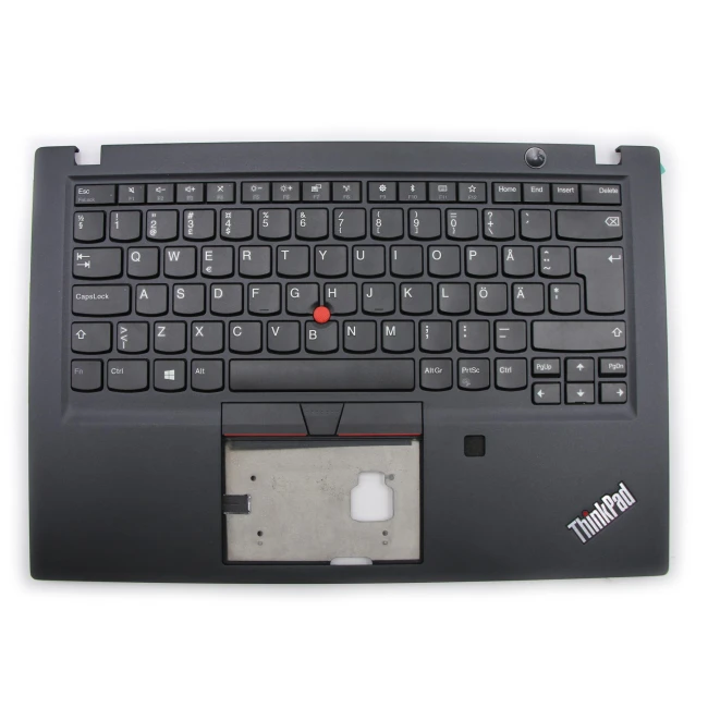ThinkPad T490s fingerprint hole Swedish SD keyboard palmrest - main product image