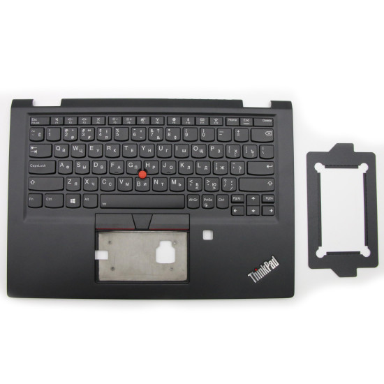 ThinkPad X390 yoga fingerprint hole backlit Russian RU keyboard palmrest - main product image