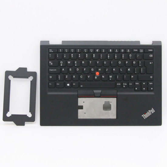 ThinkPad X390 yoga fingerprint hole backlit Icelandic ICE keyboard palmrest - main product image