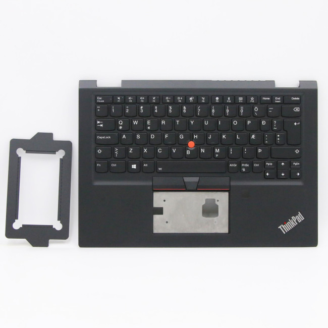 ThinkPad X390 yoga fingerprint hole backlit Icelandic ICE keyboard palmrest - main product image