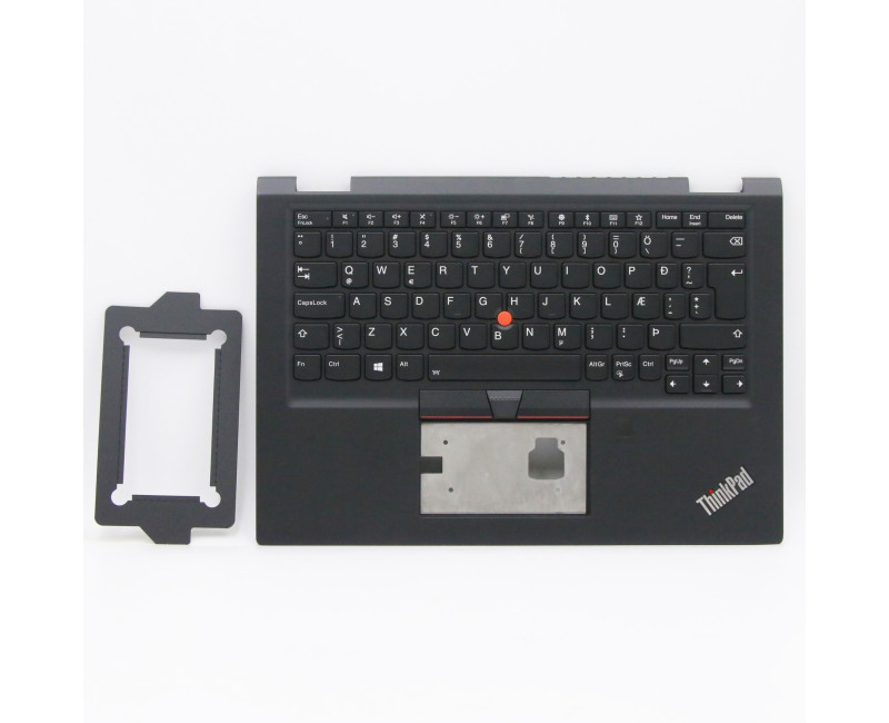 ThinkPad X390 yoga fingerprint hole backlit Icelandic ICE keyboard palmrest - additional view 